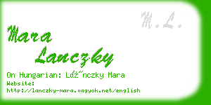 mara lanczky business card